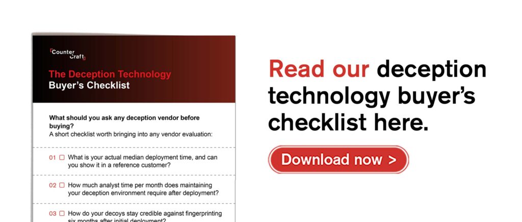 deception technology buyer checklist download